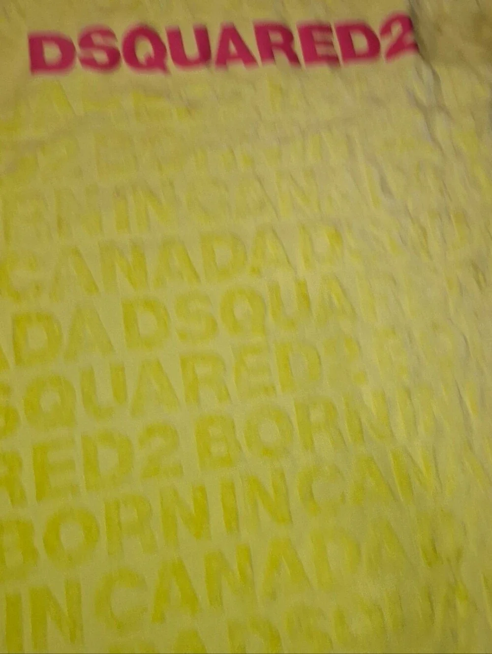 DSQUARED Neon Yellow Beach Towel with Pink Logo